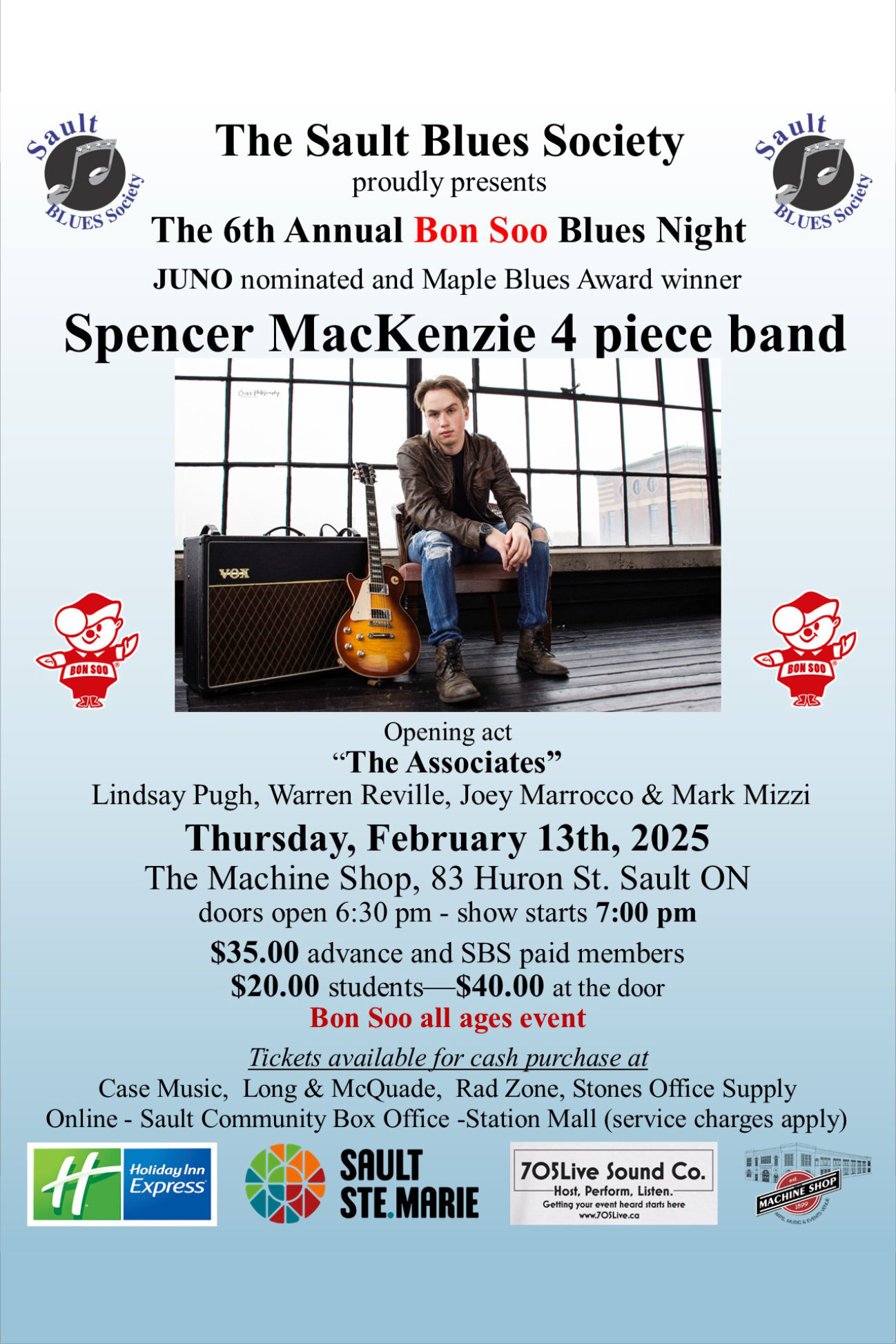 The Sault Blues Society presents Spencer MacKenzie Band